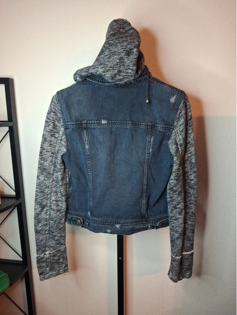Free People Denim Jacket Hoodie size S - Picture 8 of 9